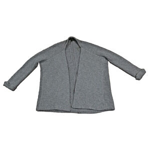 Sam Edelman Women‎ M Cardigan Sweater Knit Open Front Gray Wool Blend